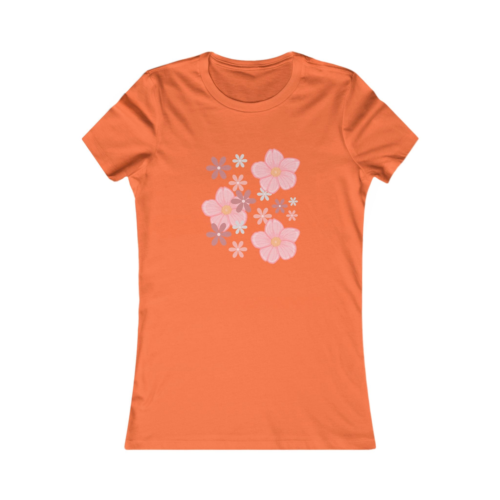 Floral Cluster Women's Tee — Pink Flower Graphic