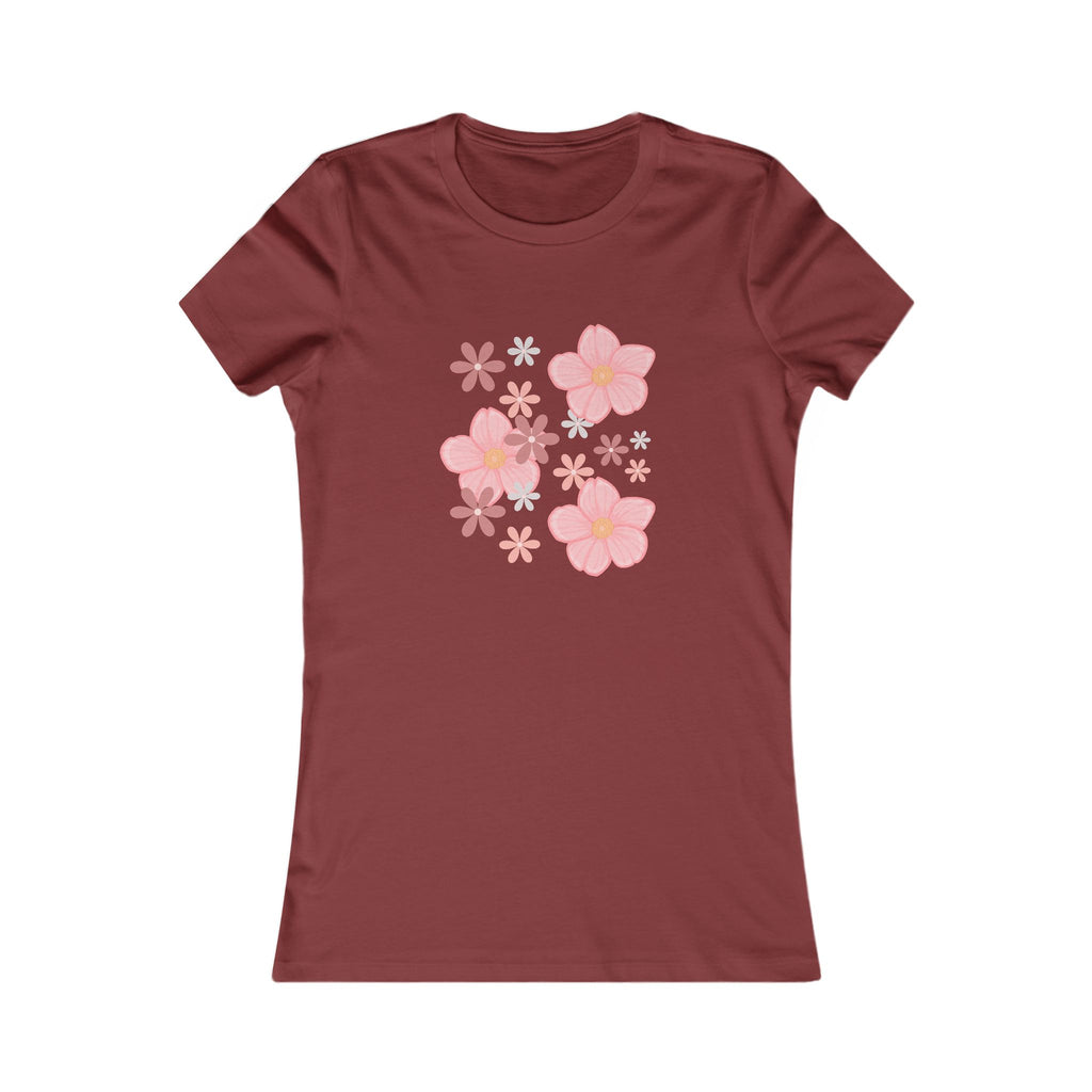 Floral Cluster Women's Tee — Pink Flower Graphic