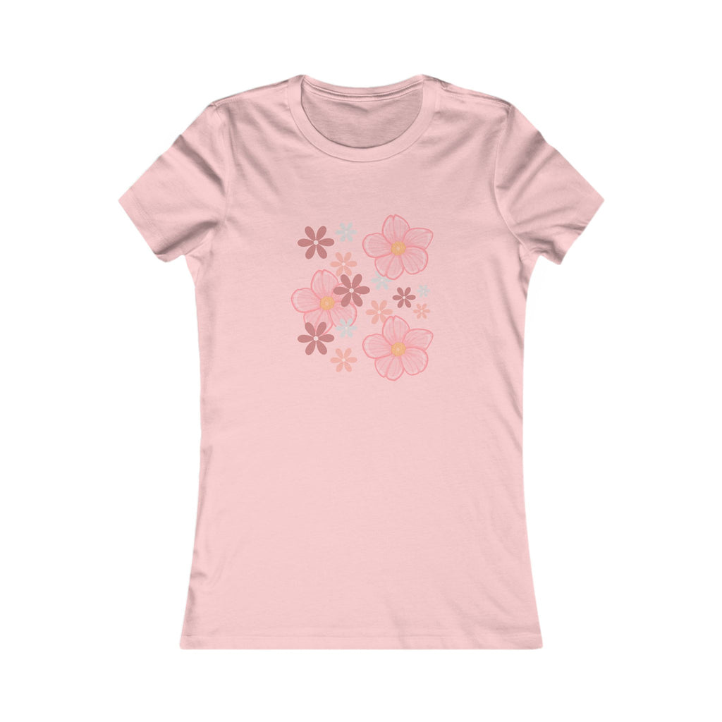 Floral Cluster Women's Tee — Pink Flower Graphic