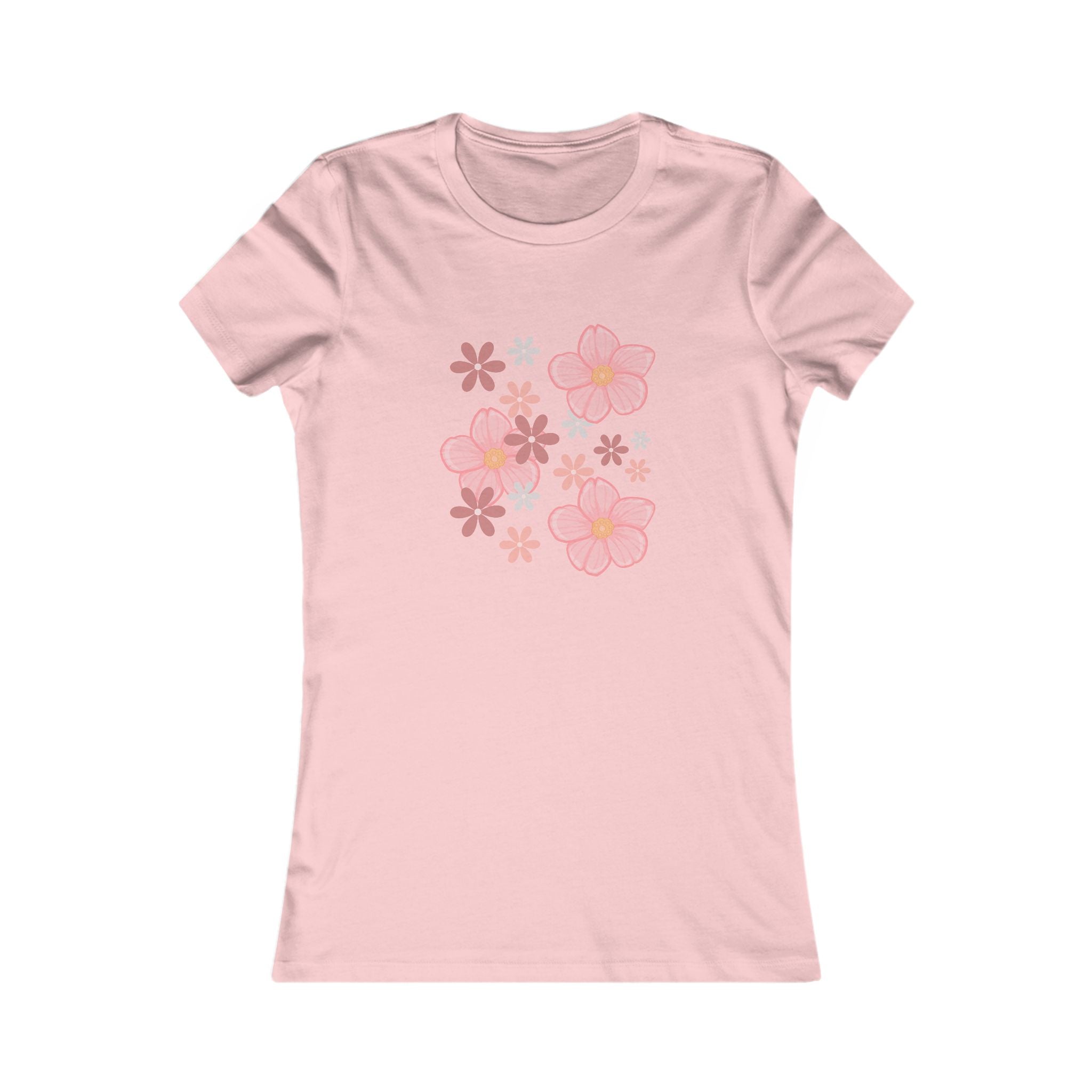 Floral Cluster Women's Tee — Pink Flower Graphic