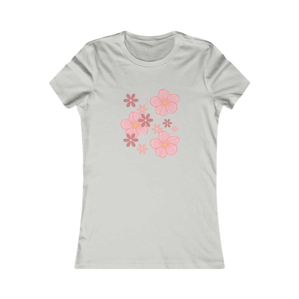 Floral Cluster Women's Tee — Pink Flower Graphic