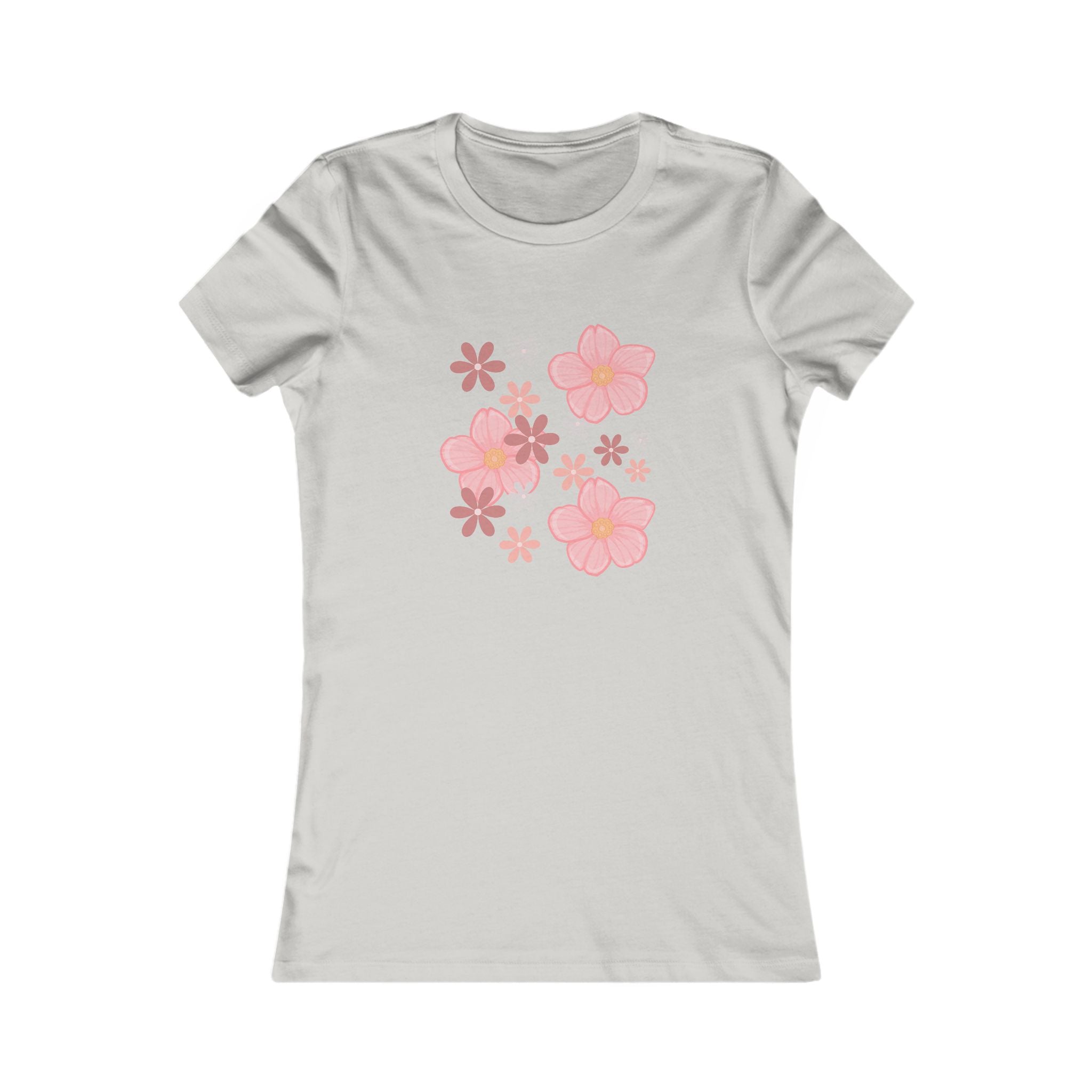 Floral Cluster Women's Tee — Pink Flower Graphic