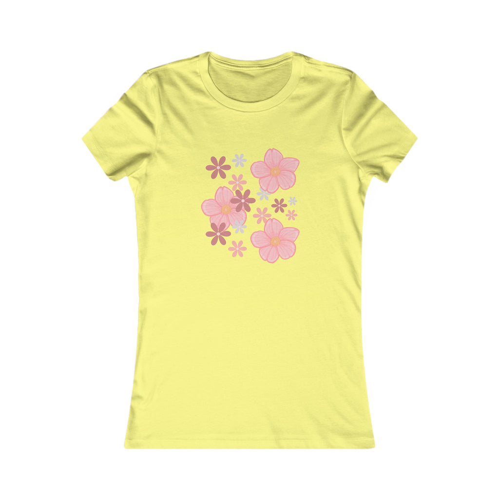 Floral Cluster Women's Tee — Pink Flower Graphic