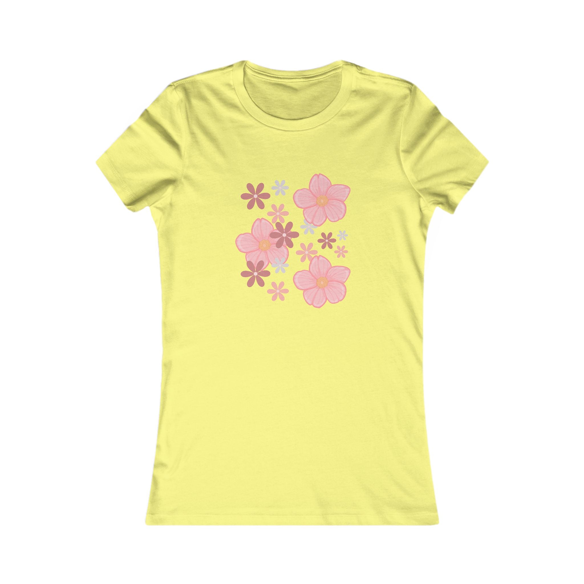 Floral Cluster Women's Tee — Pink Flower Graphic