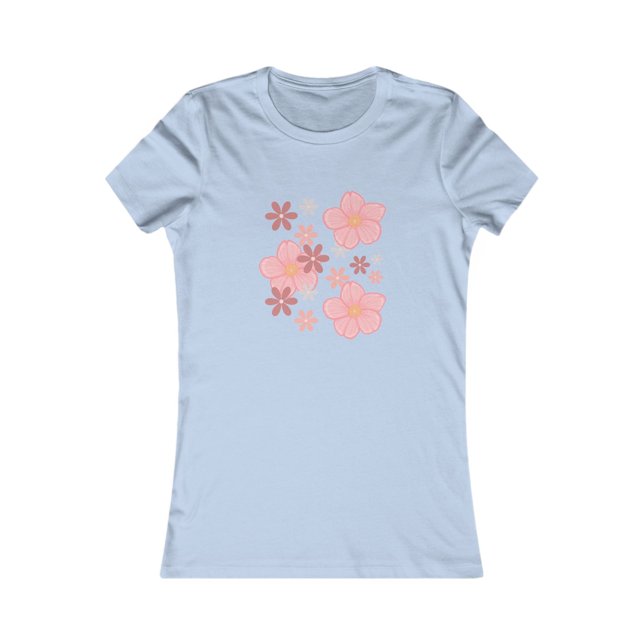Floral Cluster Women's Tee — Pink Flower Graphic