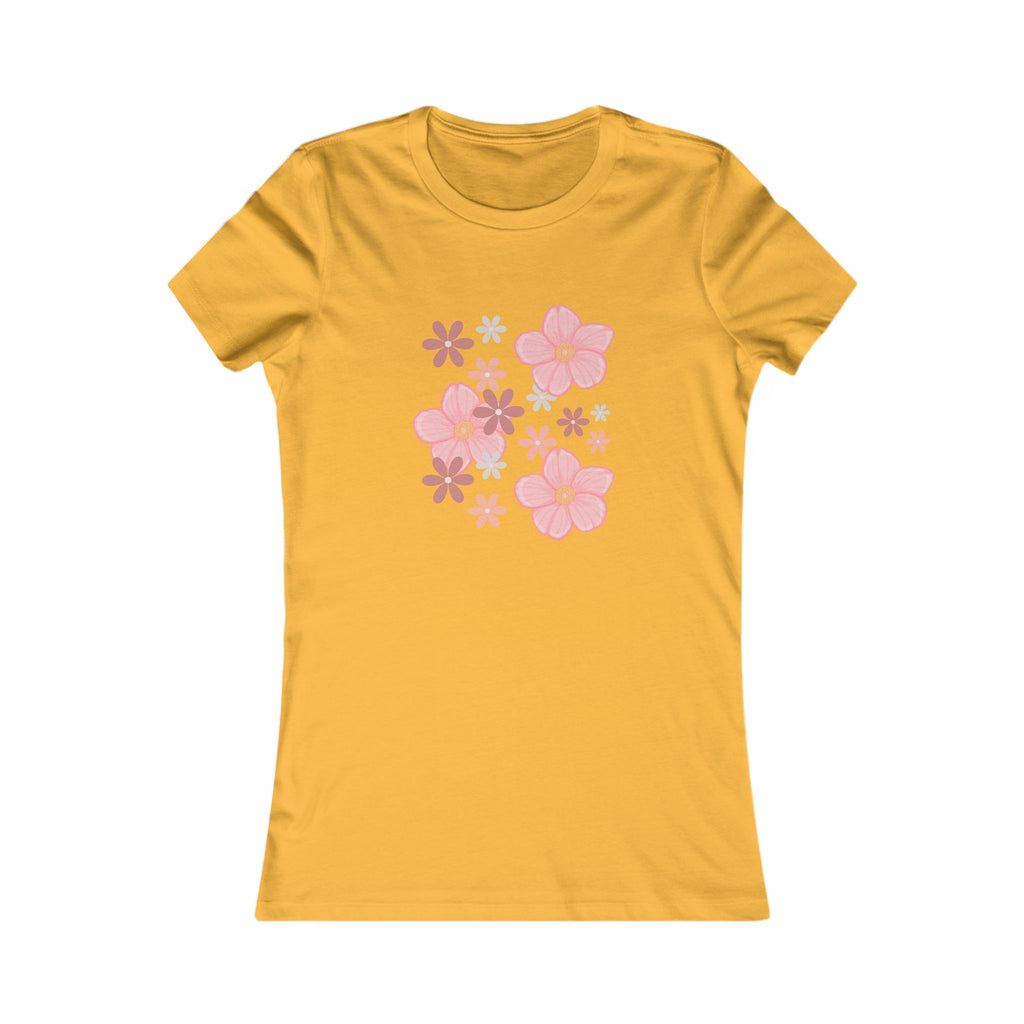 Floral Cluster Women's Tee — Pink Flower Graphic