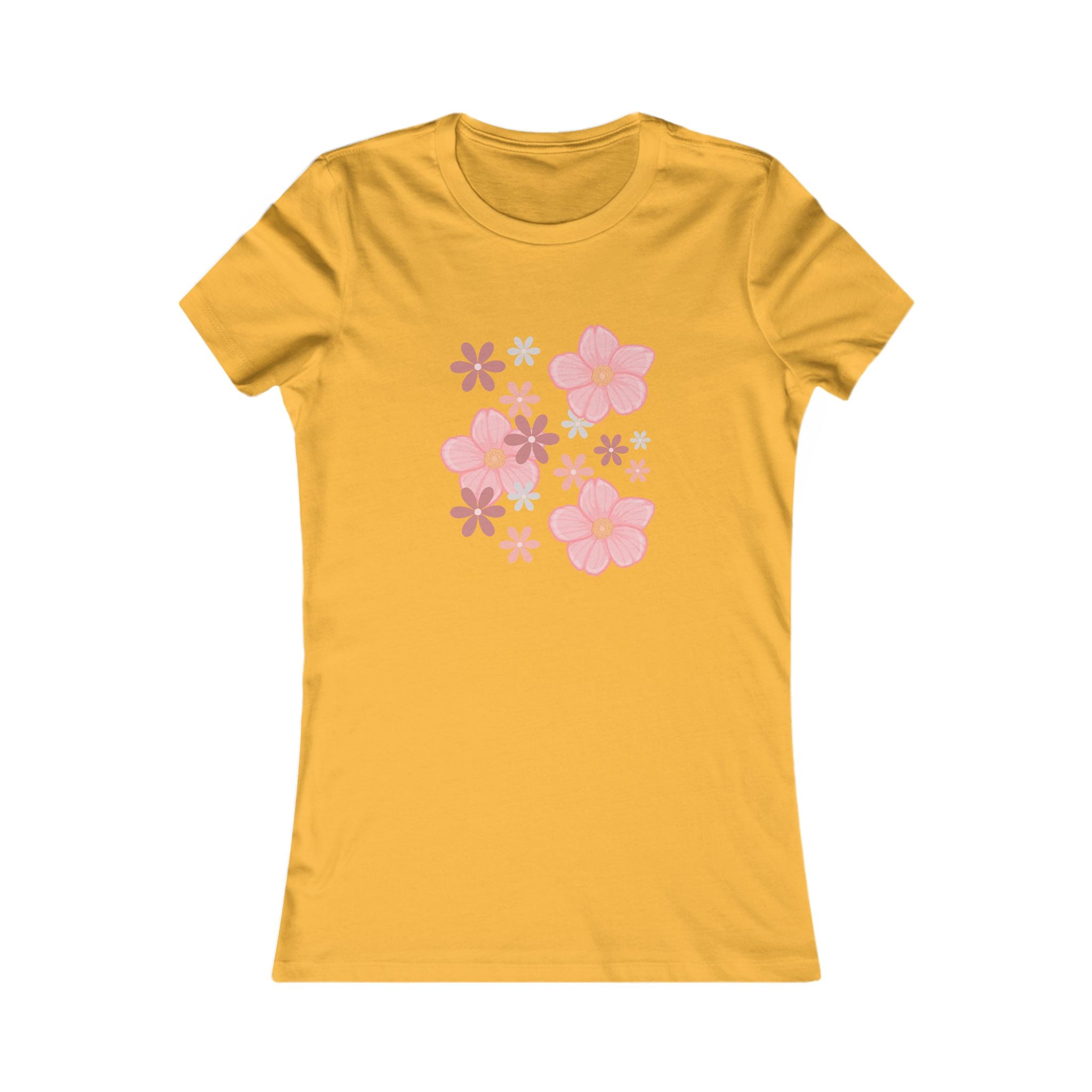 Floral Cluster Women's Tee — Pink Flower Graphic
