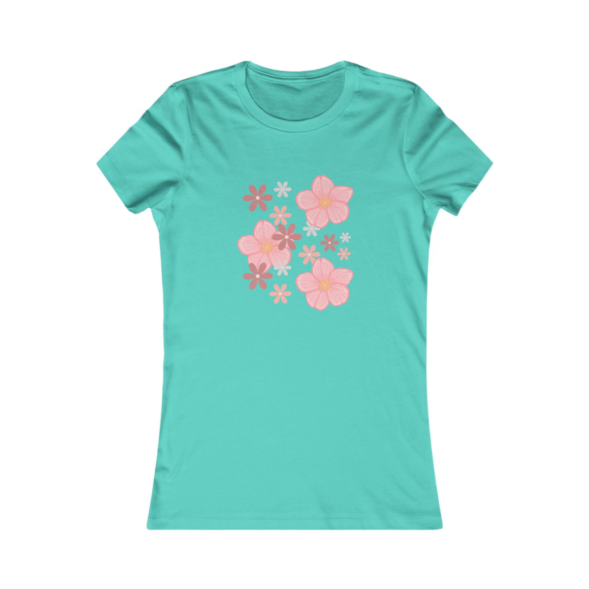 Floral Cluster Women's Tee — Pink Flower Graphic