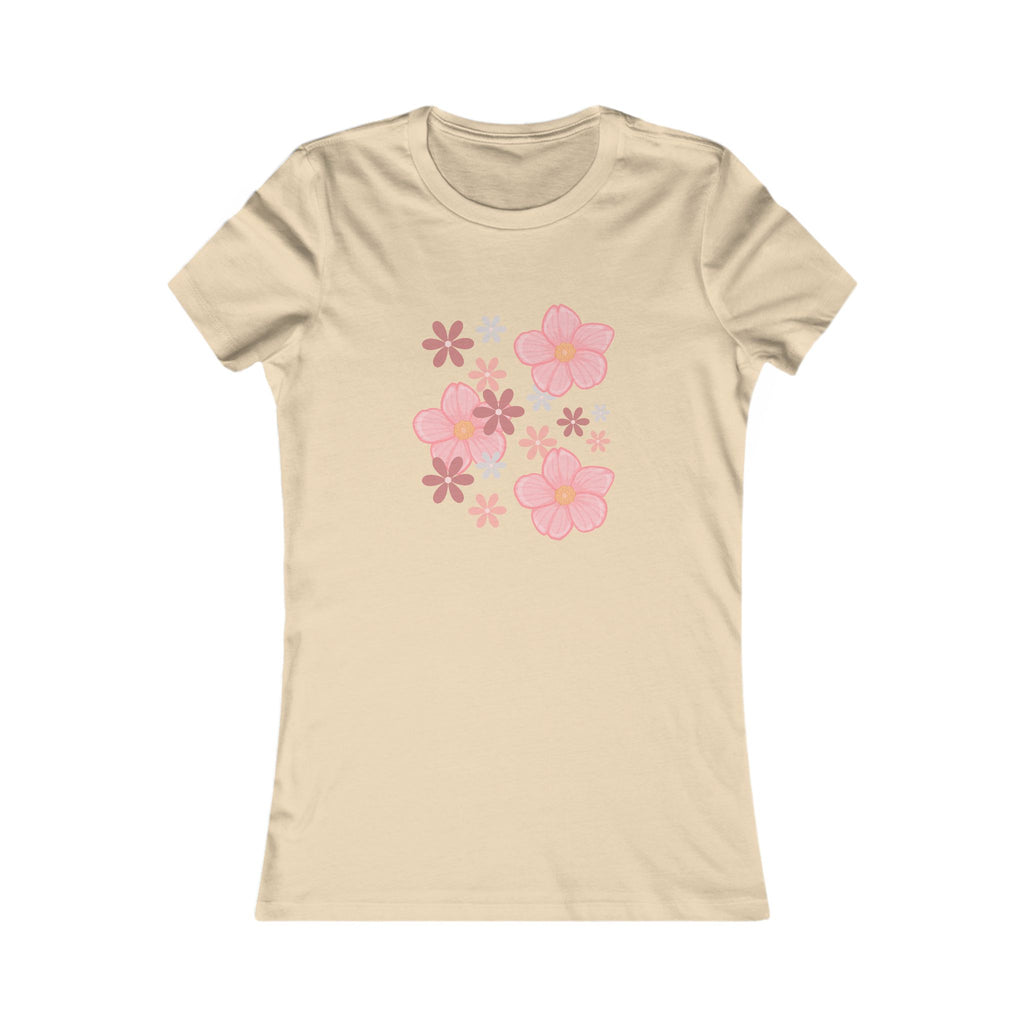 Floral Cluster Women's Tee — Pink Flower Graphic