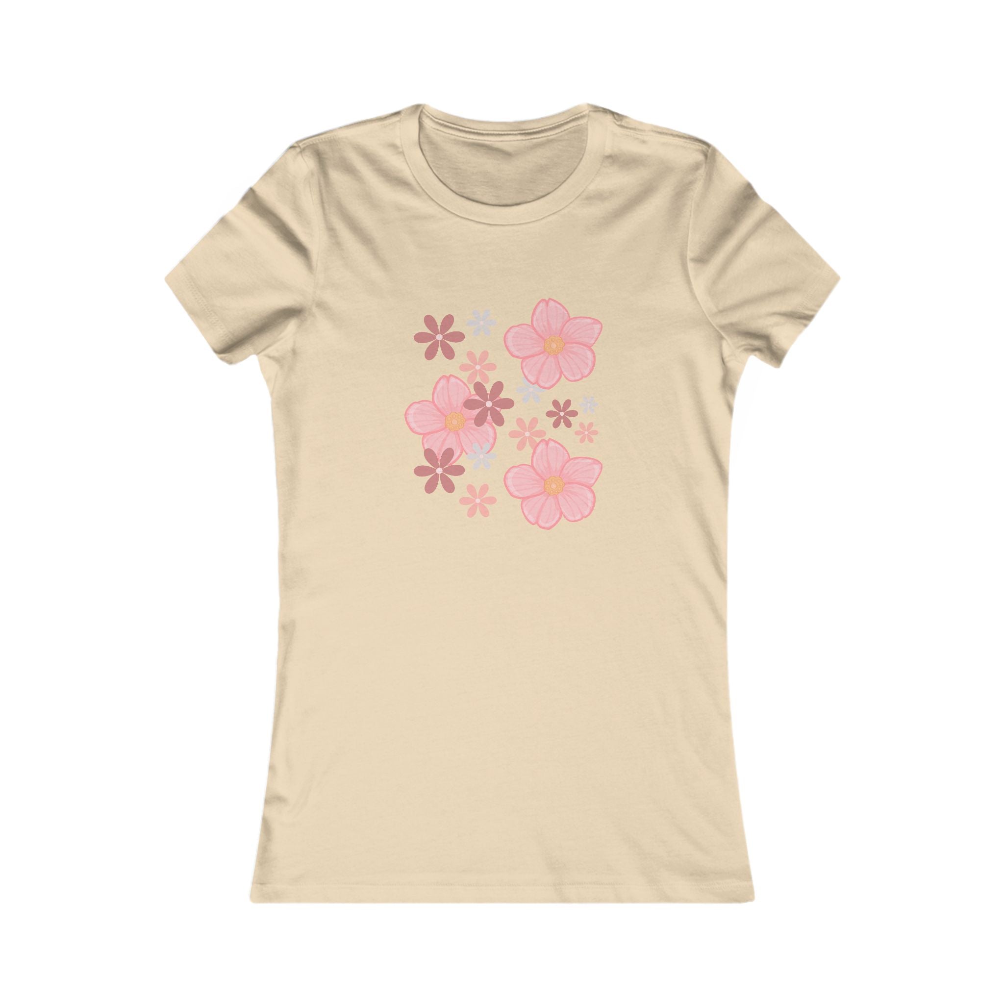 Floral Cluster Women's Tee — Pink Flower Graphic