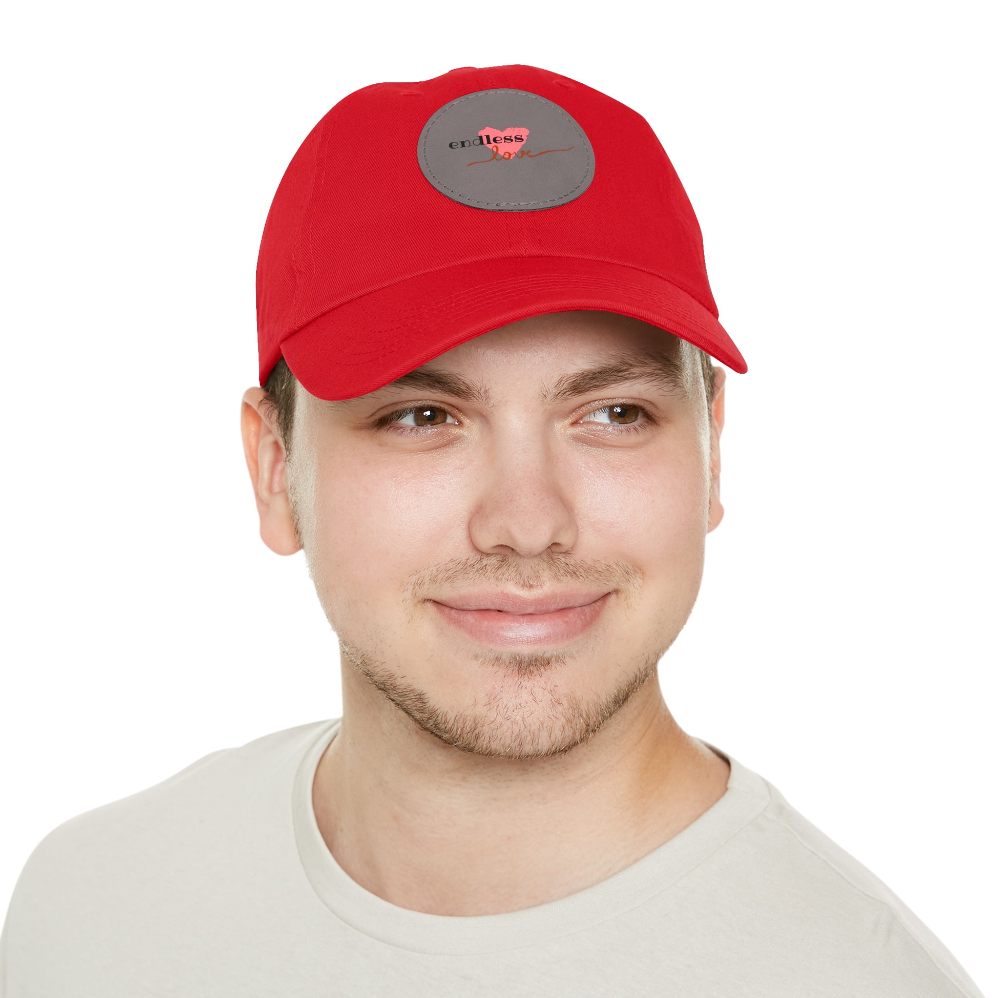 Leather Patch Dad Hat — Heartbeat 'endless' Design