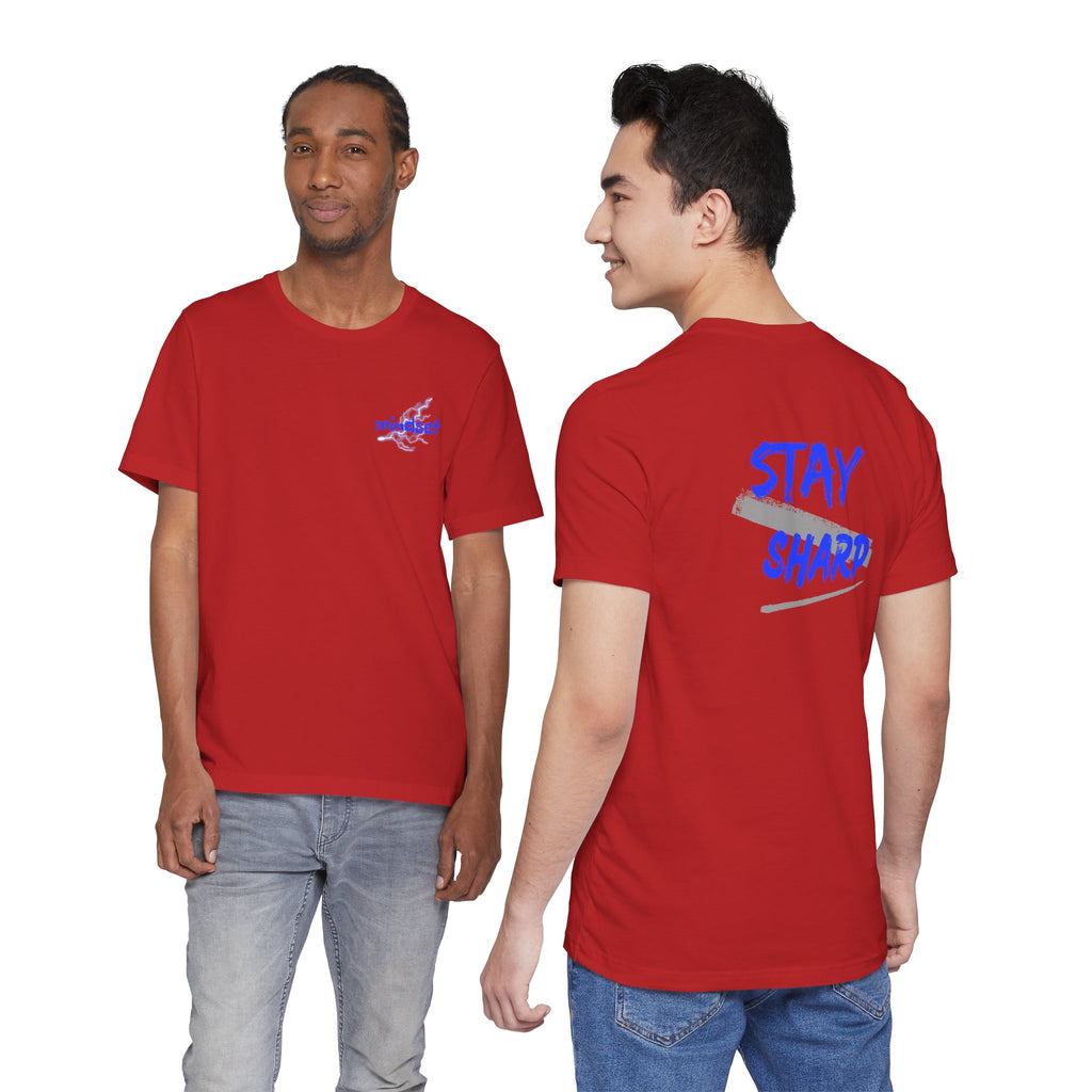 Stay Sharp Graphic Tee — "Stay Sharp" Back Print & Mindset Chest Design