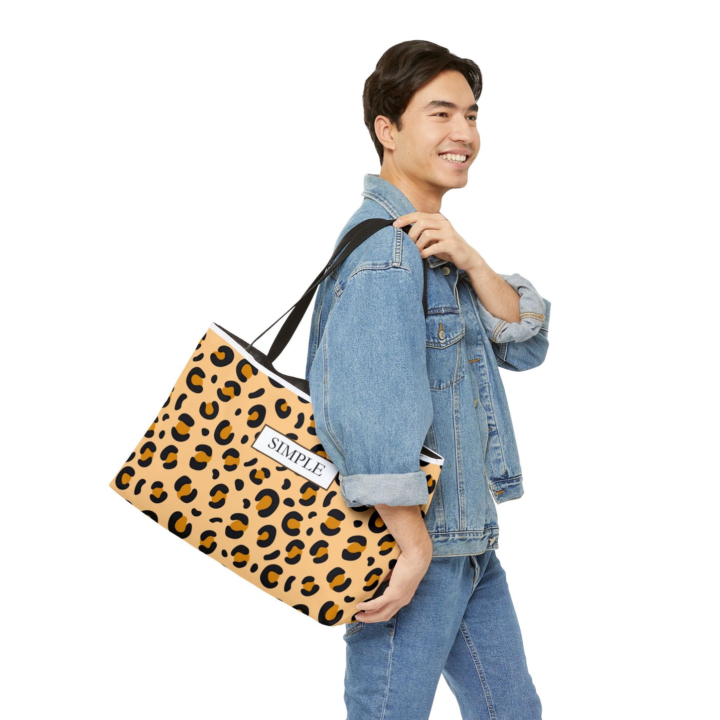 Leopard Print Weekender Tote Bag — "SIMPLE" Label Travel Beach Bag