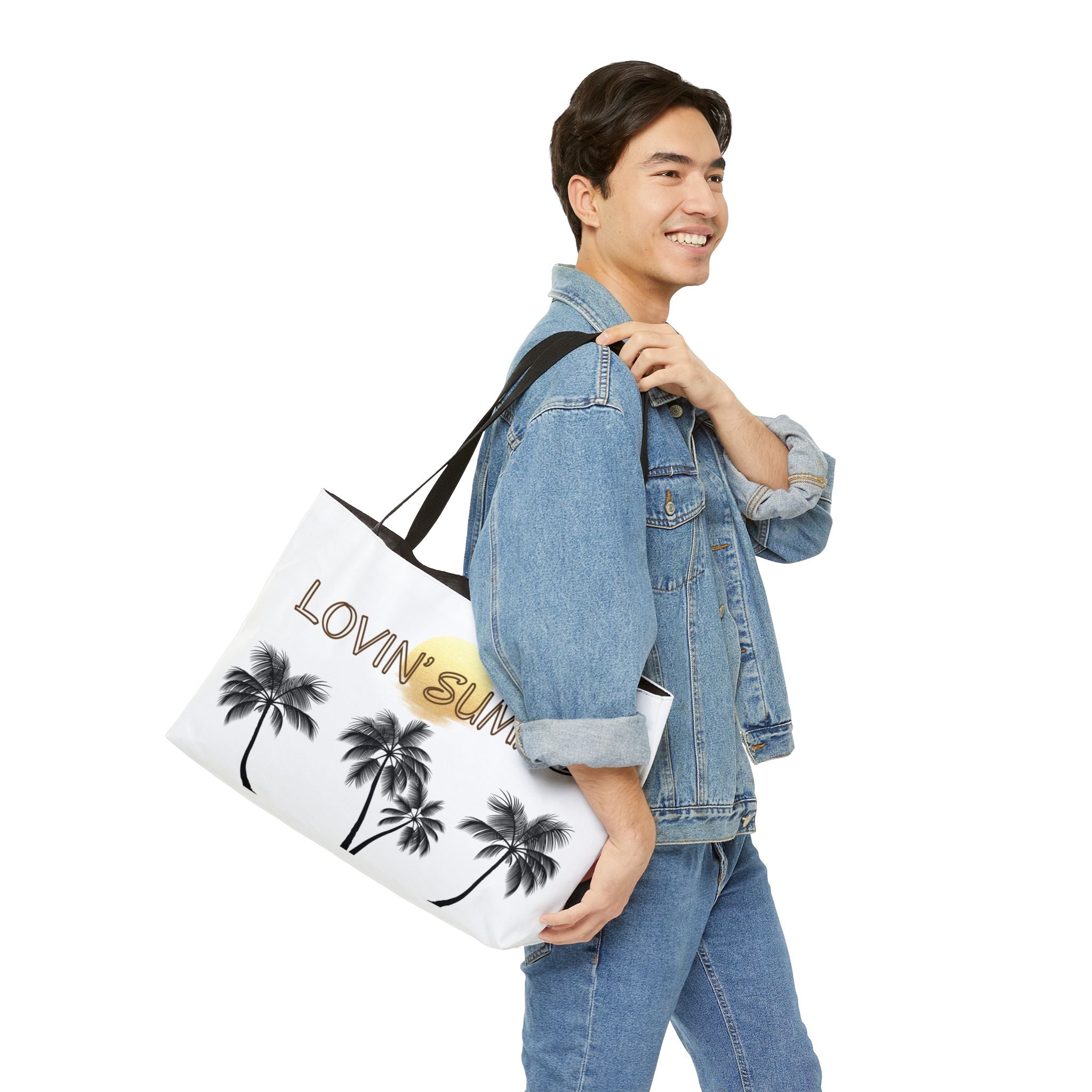 Weekender Tote Bag — "Lovin' Summer" Palm Tree Beach Tote