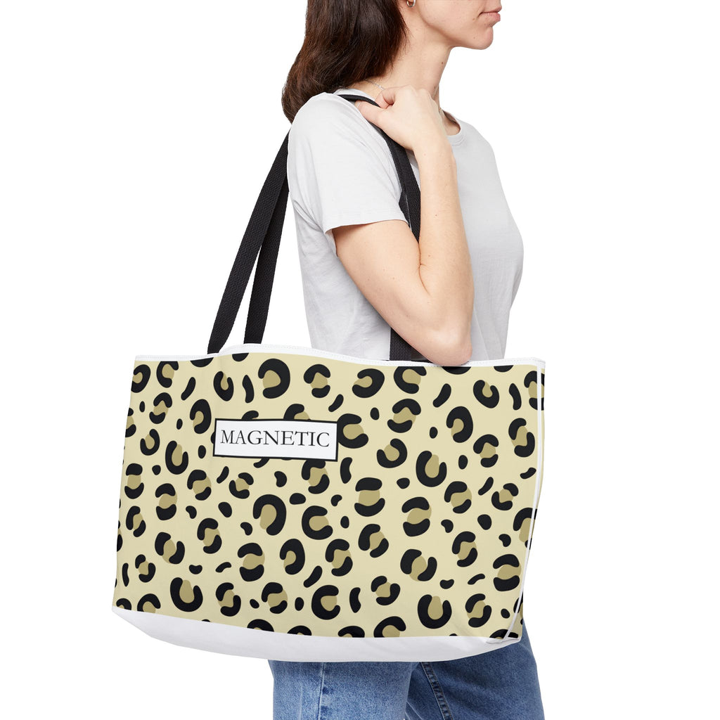 Leopard Print Weekender Tote Bag — 'MAGNETIC' Chic Travel Carryall
